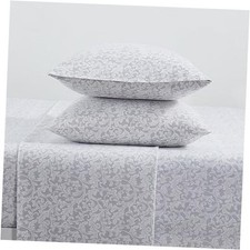 - Sheets, 4-Piece Cotton Flannel Bedding with Matching Full Scroll Gray