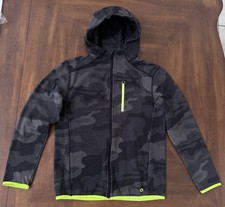 Gap Fit Dry - Boys Grey Camouflage Zip Up Jacket with Hoodie Size XXL 14-16