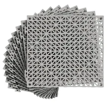 12inx12in Interlocking Drainage Tiles, Premium PVC Non-Slip Floor Mats with Q...