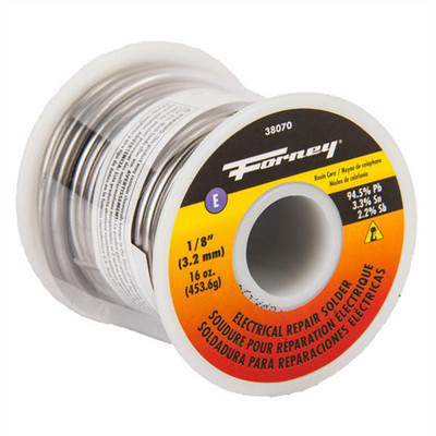 Forney Industries Solder, Electrical Repair, Rosin Core, 1/8 in, 16 Ounce