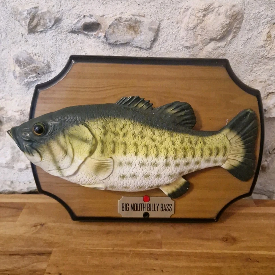 BIG MOUTH BILLY BASS POISSON CHANTANT TBE NON FONCTIONNEL 1999 PECHE DECORATION - Photo 1/4