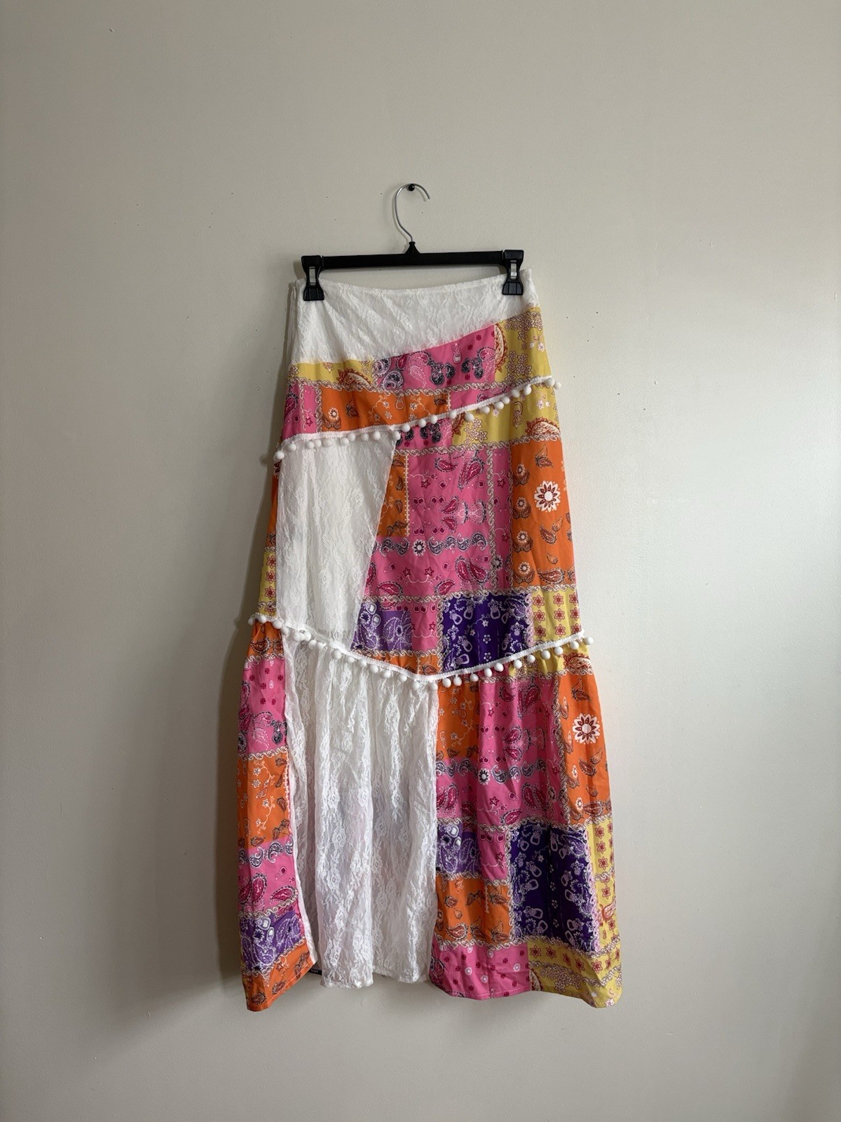 Multi-coloured patchwork maxi skirt #festivalvibe… - image 1