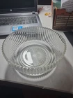 Vintage Anchor Hocking:  QUEEN MARY "VERTICAL RIB" CLEAR BERRY BOWL 1936-1949