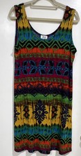 Jostar NWT Womens Sz XL Geometric Multicolor Sleeveless Dress Stretch Travel USA