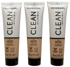 3 Pack Covergirl Clean Invisible Foundation 103 Light Ivory