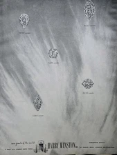 1957 Harry Winston Diamond Carats RIngs Jewelry Vintage Ad 