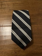 Vintage Brooks Brothers Made in USA Black Striped All Silk Men's Neck Tie