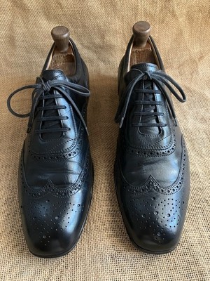 J.M. WESTON Herren Schwarz Leder Turnschuhe Größe UK 9,5 D || US 10,5