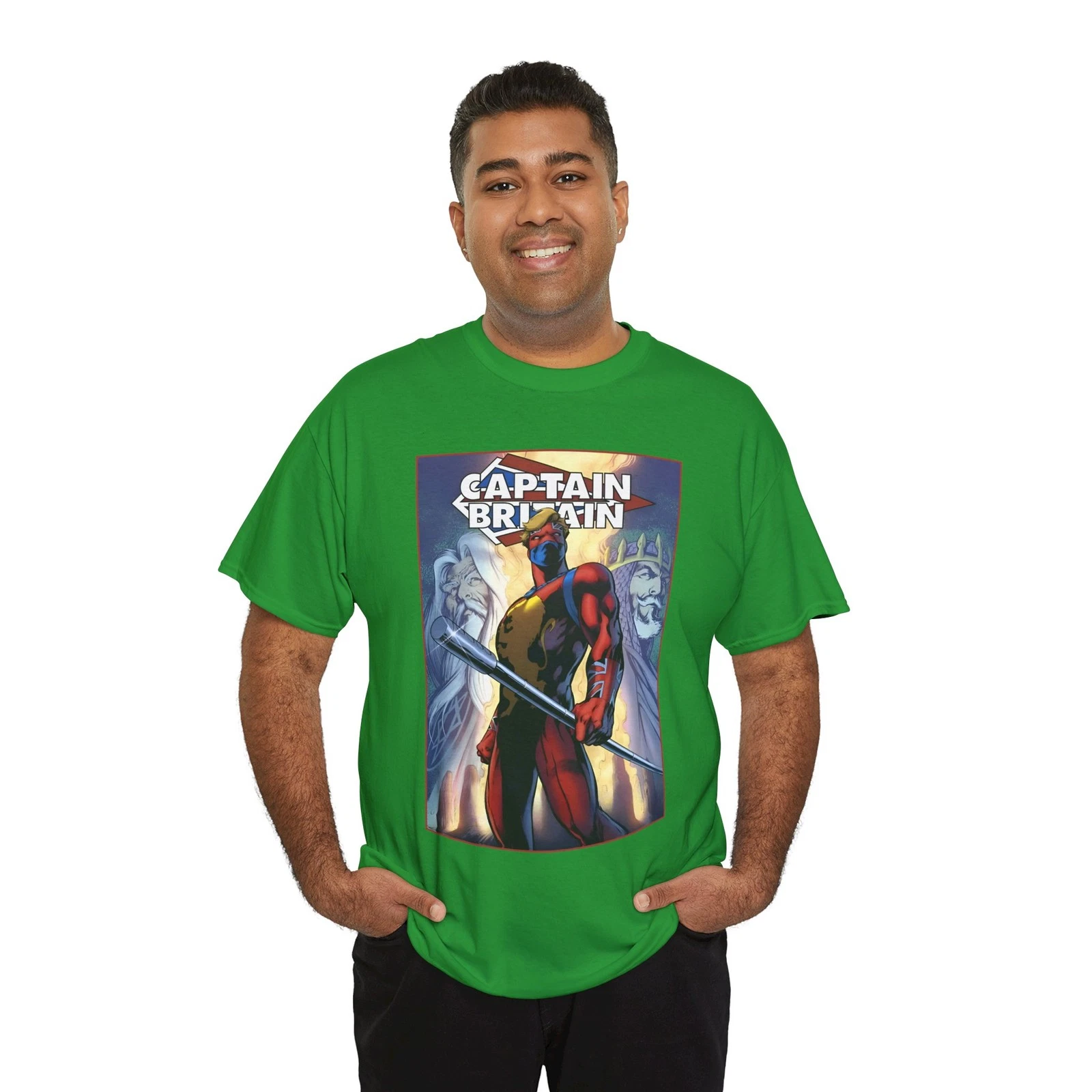 Captain Britain T-Shirt - Alan Davis Art - Excalibur Leader - Marvel Comics