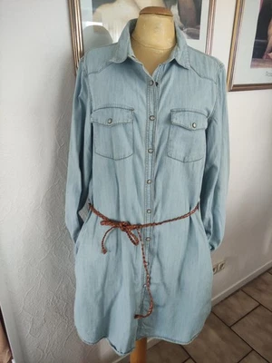 ungetragenes, hell-blaues Jeans-Hemdblusen-Kleid von PIMKIE, Gr. 40,  Baumwolle - Bild 1 von 2