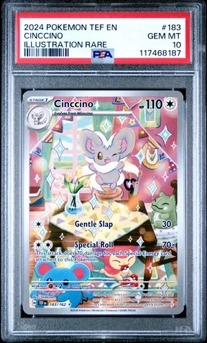 2024 POKEMON TEF EN-TEMPORAL FORCES ILLUSTRATION RARE #183 CINCCINO PSA 10