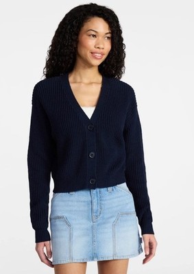NWT No Boundaries Cropped Knit Cardigan, Women's Size Small (4-6
