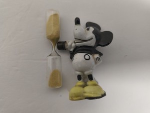 UNUSUAL MICKEY MOUSE PORCELAIN 3" FIGURAL EGG TIMER GERMANY 1930'S