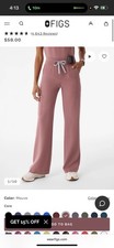 Figs Isabel High-Rise Wide-Leg Scrub Pant Mauve XSP New With Tags