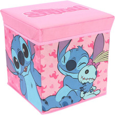 POUF CONTENITORE SCRUMP E STITCH DISNEY MULTIFUNZIONE PORTAOGGETTI SEDERSI 30 CM