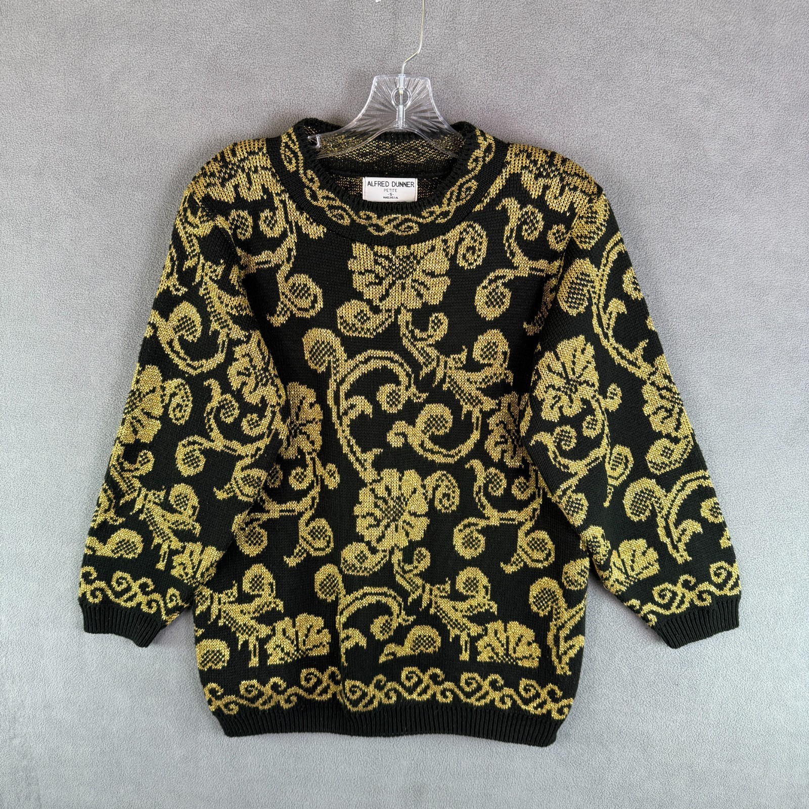 Vintage Alfred Dunner Sweater Petite Womens S Chic Grandma Made in USA 90s