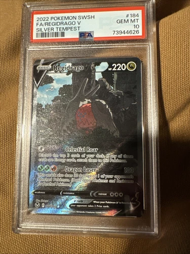 PSA 10 GEM MINT REGIDRAGO V ALTERNATE ALT ART POKEMON SILVER TEMPEST 184/195