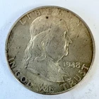 US Coin Half Dollar 50c Franklin 1948D Circulated