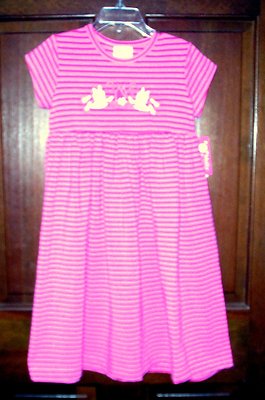 Peaches & Cream molly/millie girls summer pink ballet stripe knit casual sz 3