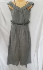 Dance&Marvel Romper Jumpsuit Grey& black  with ruffle waist and lace size M 