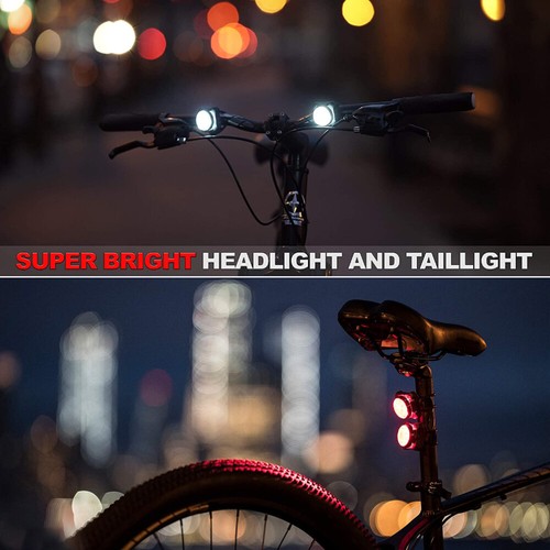 Fahrradlicht Rücklicht Frontlicht USB Wiederaufladbar LED Fahrradlampe Wasserdicht - Bild 9 von 11