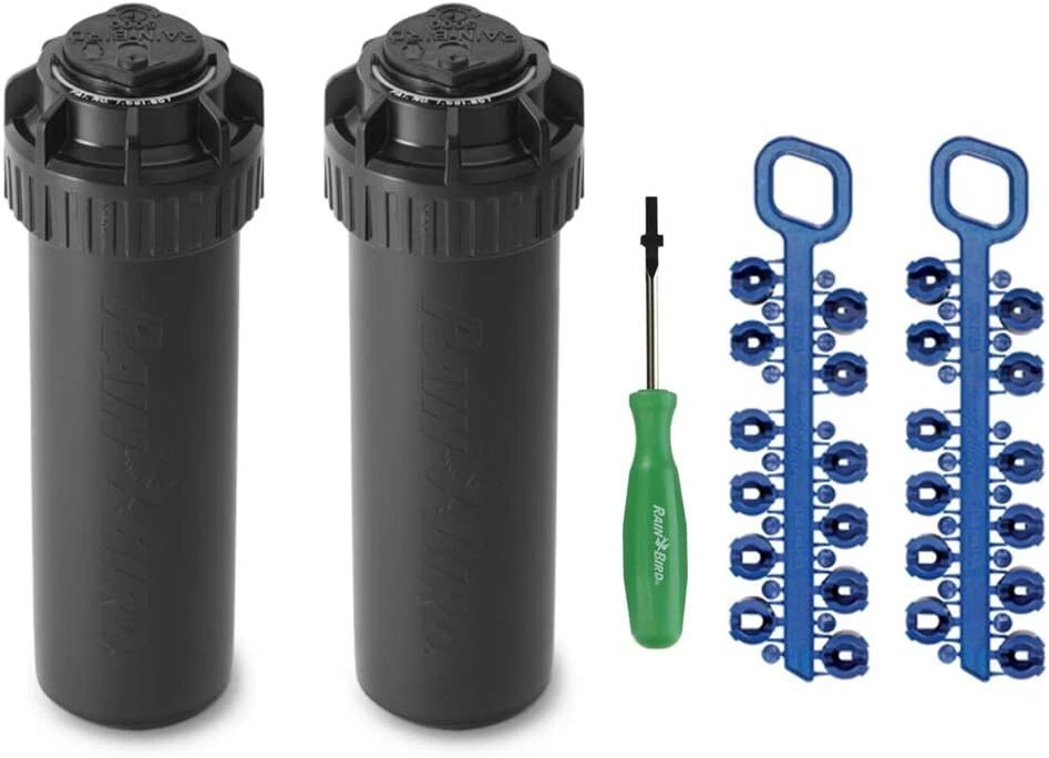 Rainbird Y54007 Pop Up Sprinkler 2 Pack Rotary Lawn Irrigation System 50Ft Ra...