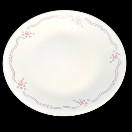 Corelle ENGLISH BREAKFAST Bread Cake Snack Dessert Plates 6 3/4" Pink Blue Set 4 - Picture 7 of 18