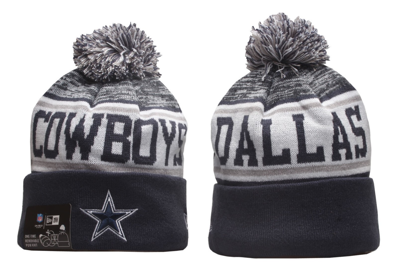 New NFL Sports Knitted Hat Dallas Cowboys Beanie Hat Fleece Lined Warm Hats B