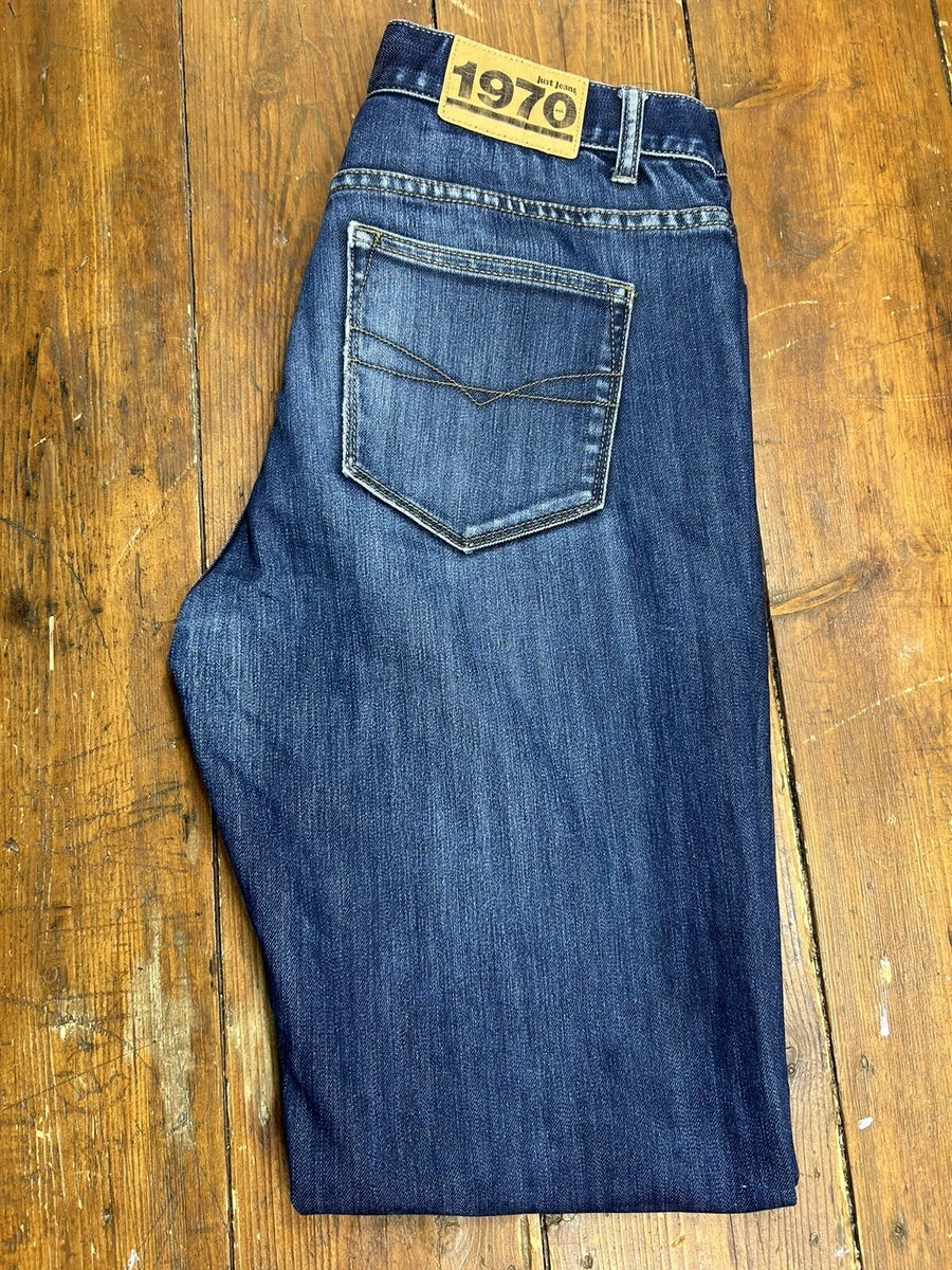 Just Jeans 1970 mens Blue Denim Jeans Straight Leg W 34 L 32