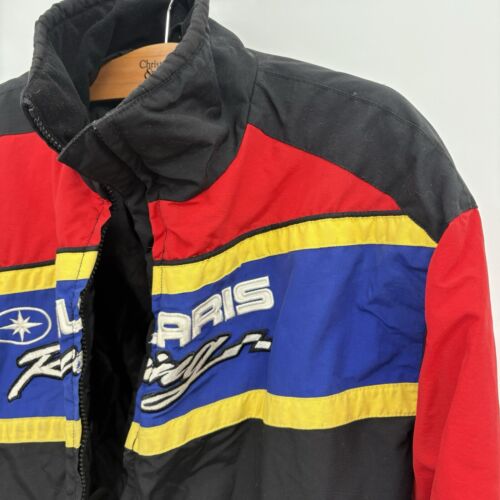 Vintage Pure Polaris Snowmobile Racing Puffer Bomber Jacket Youth Size Large - Picture 2 of 11