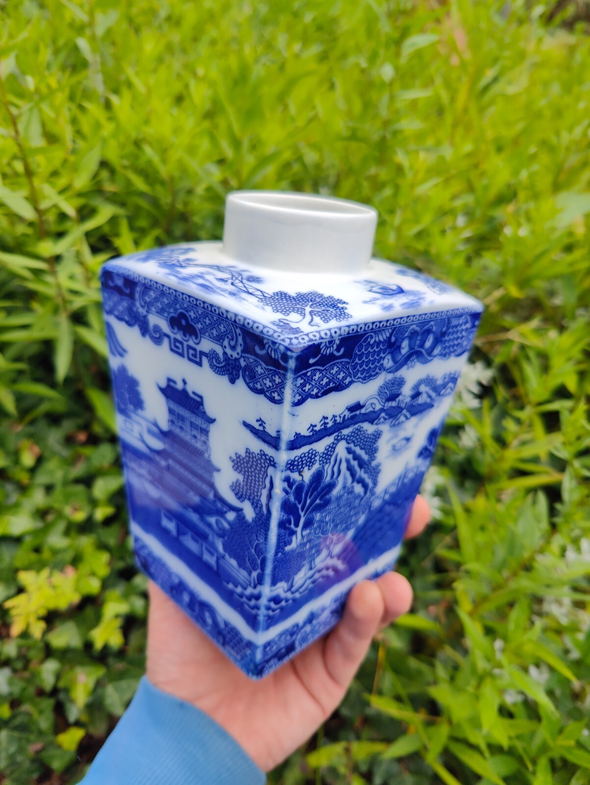 Advertising Ringtons Limited Tea Merchants Ceramic Tea Caddy Blue