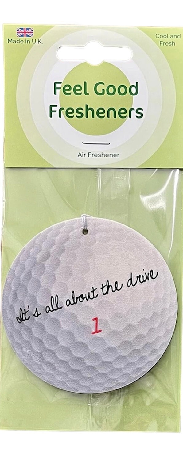 Golf Lovers Air Freshener, Fun Message on Golf Ball, Birthday Gift for Him/Her