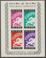 45238 - CALF of MAN 1965 EUROPA imperf m/sheet mnh