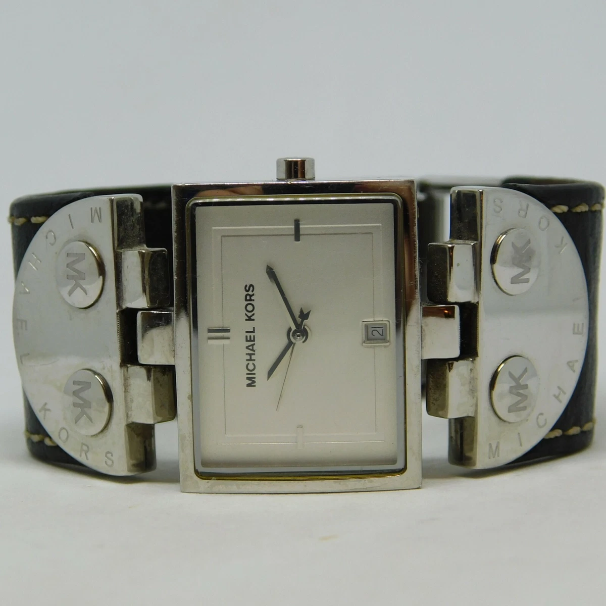MICHAEL KORS MK 4054 Genuine Leather Quartz Women s Watch Sz. 6