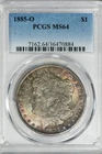 1885-O Morgan PCGS MS64 Silver Dollar w/Colorful Toning on Both Sides!