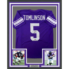 Framed Facsimile Autographed LaDainian Tomlinson 33x42 Reprint Laser Jersey