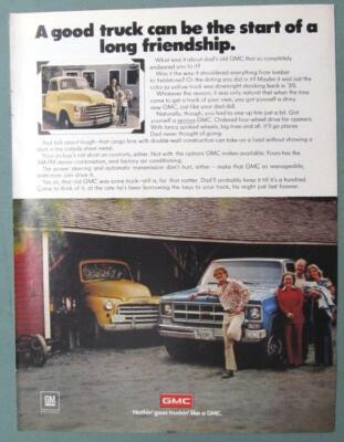 8x11 Original 1978 GMC Pickup Ad  A GOOD TRUCK CAN START A LONG FRIENDSHIP