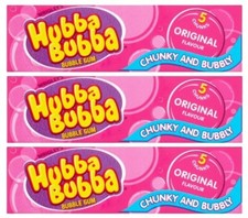 3x Wrigley's Hubba Bubba Goût Original Chunkier & Bubblier Chewing-Gum