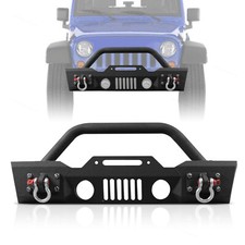 Front Bumper Black With Fog Light Housing Fits 07-18 Jeep Wrangler Jk 24-door