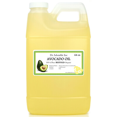 64 Oz Premium 100% Pure Organic Cold Pressed Avocado Oil Hair Skin Moisturiser