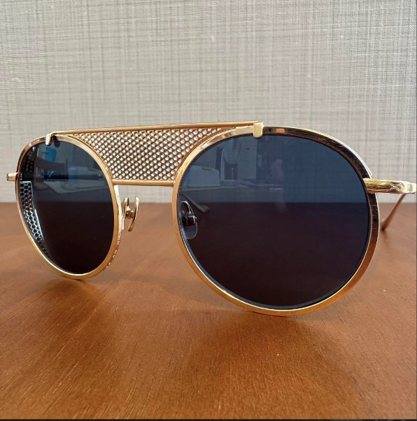 MATSUDA EYEWEAR M3097 Sunglasses Boston Frame Silver Lens Blue 50