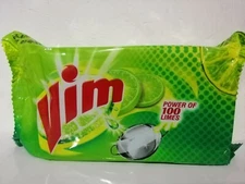 New Vim Dish Wash Kitchen Bar Soap Plate Glass Cup Cleaner Power Of 100 Limes