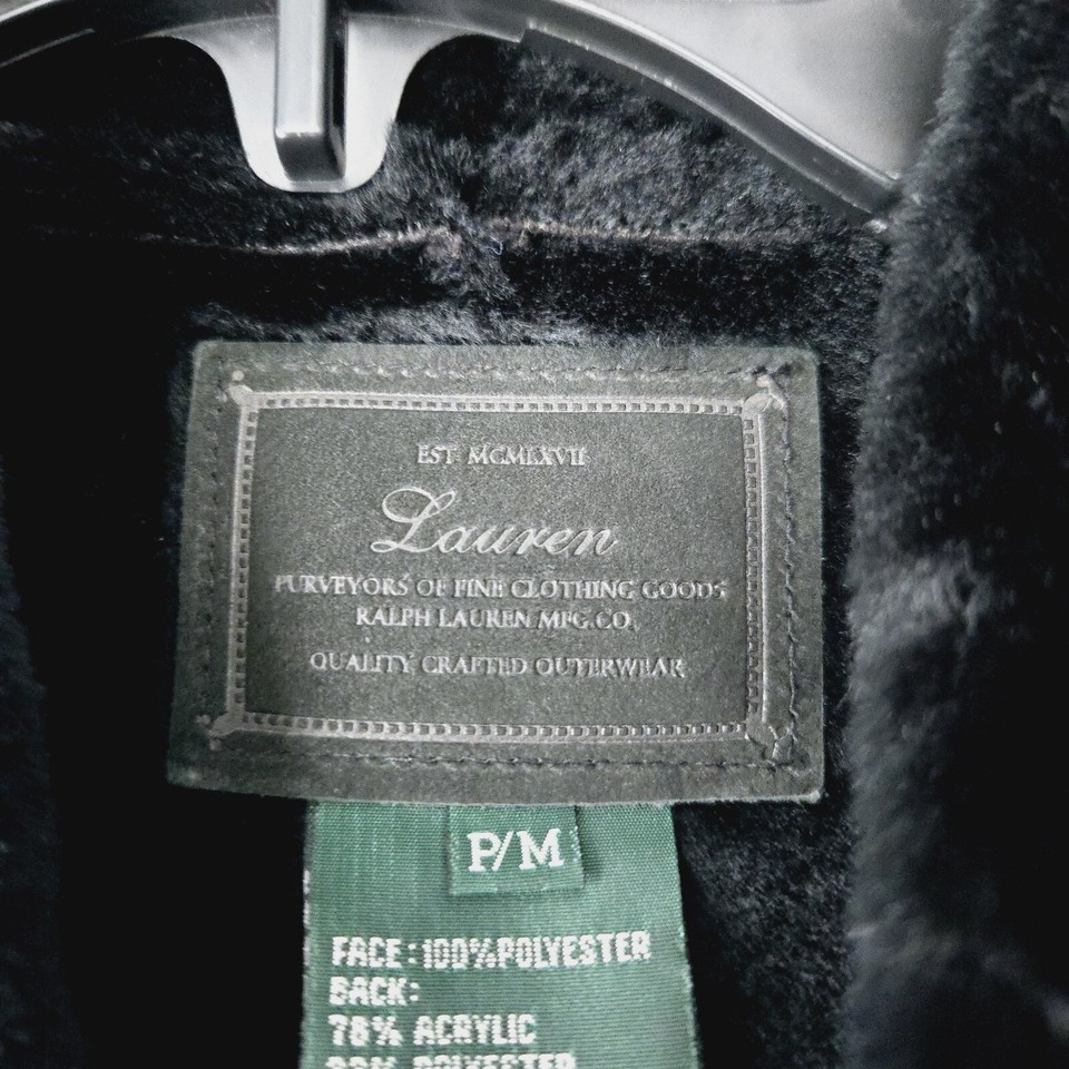 Lauren Ralph Lauren Women's Petite FauxSuede FauxFur Vest Black