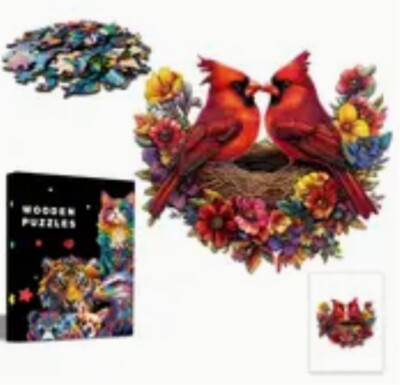 NEU VERSIEGELTE VERPACKUNG CARDINAL Vögel HOLZPUZZLE kleines A5 Tier HY55S