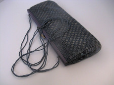 Lord Taylor Silver Beaded Purse Evening Clutch Beaded Crossbody Strap VTG NEW