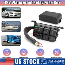 Universal 12V Waterproof Automotive Car 6 Way Fuse Relay Box Module Sealed