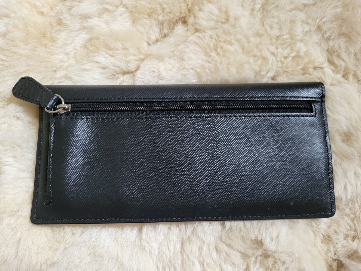 Coach Darcy Leather Soft Wallet Black and Silver View 2