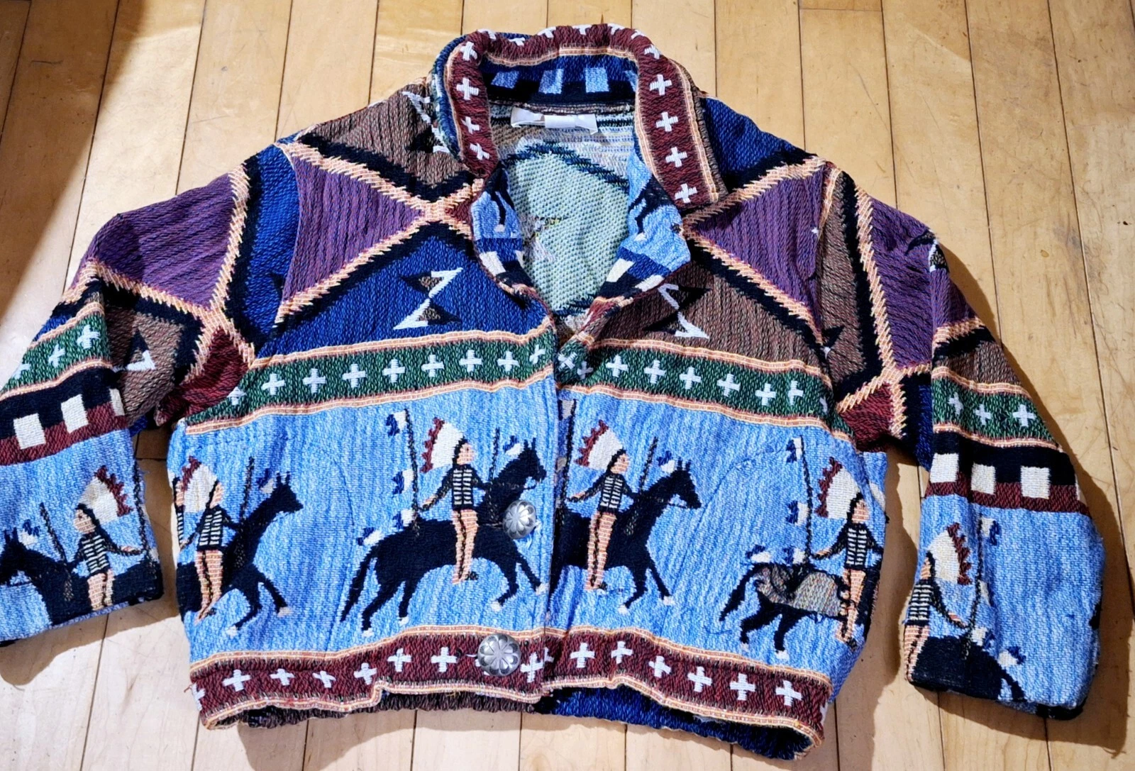 Vintage Blue River Trading Co. Native American Western Horse Jacket USA One Size
