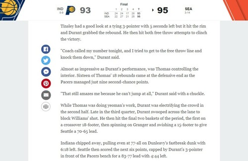 Boleto completo Kevin Durant novato primera victoria en Seattle 2007 Sonics Pacers 11/30 RARO - Imagen 11 de 12
