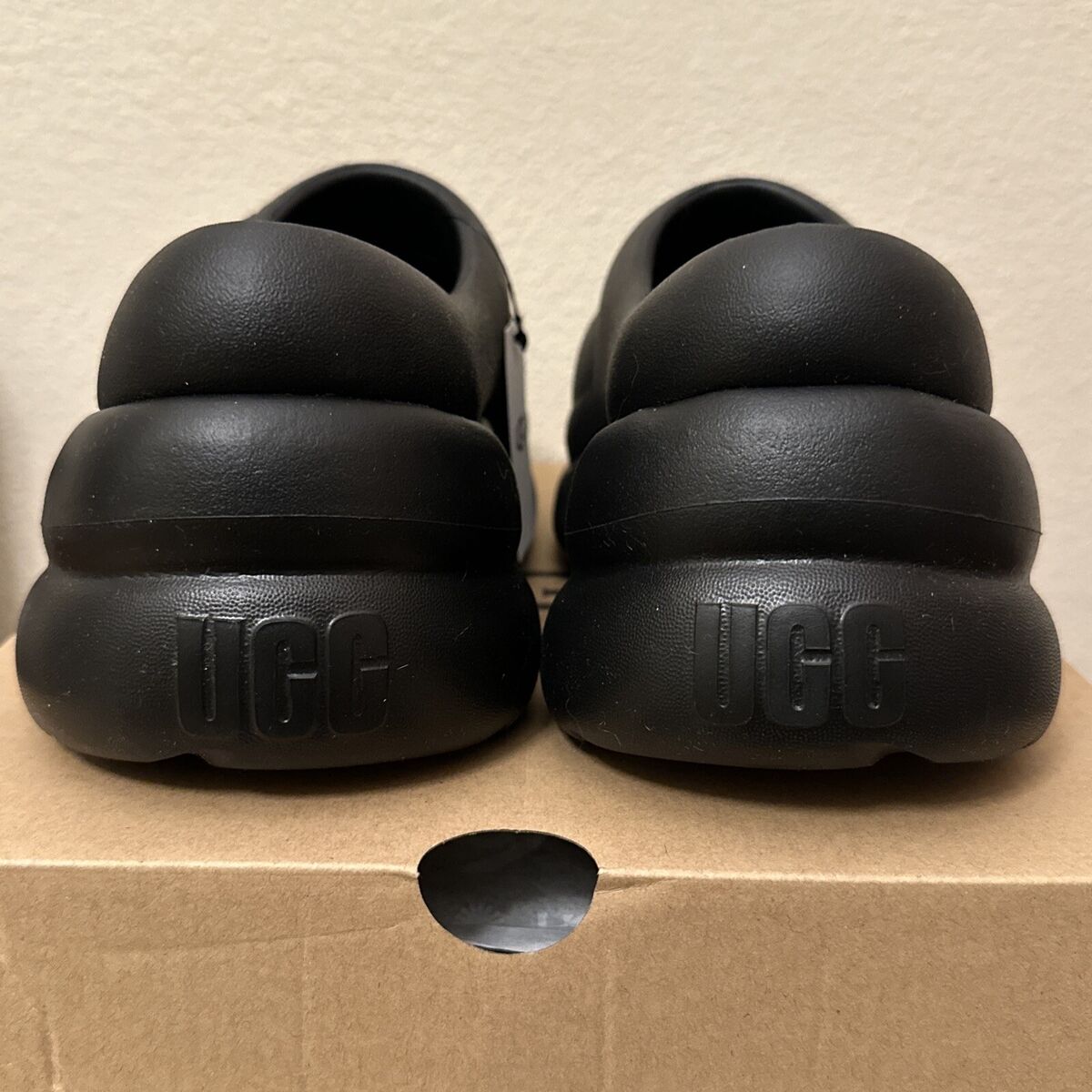 UGG SPORT YEAH Clog BLACK Platform Cloud Slides Slip On UGG SPORT YEAH Clog BLACK Platform Cloud Slides Slip On